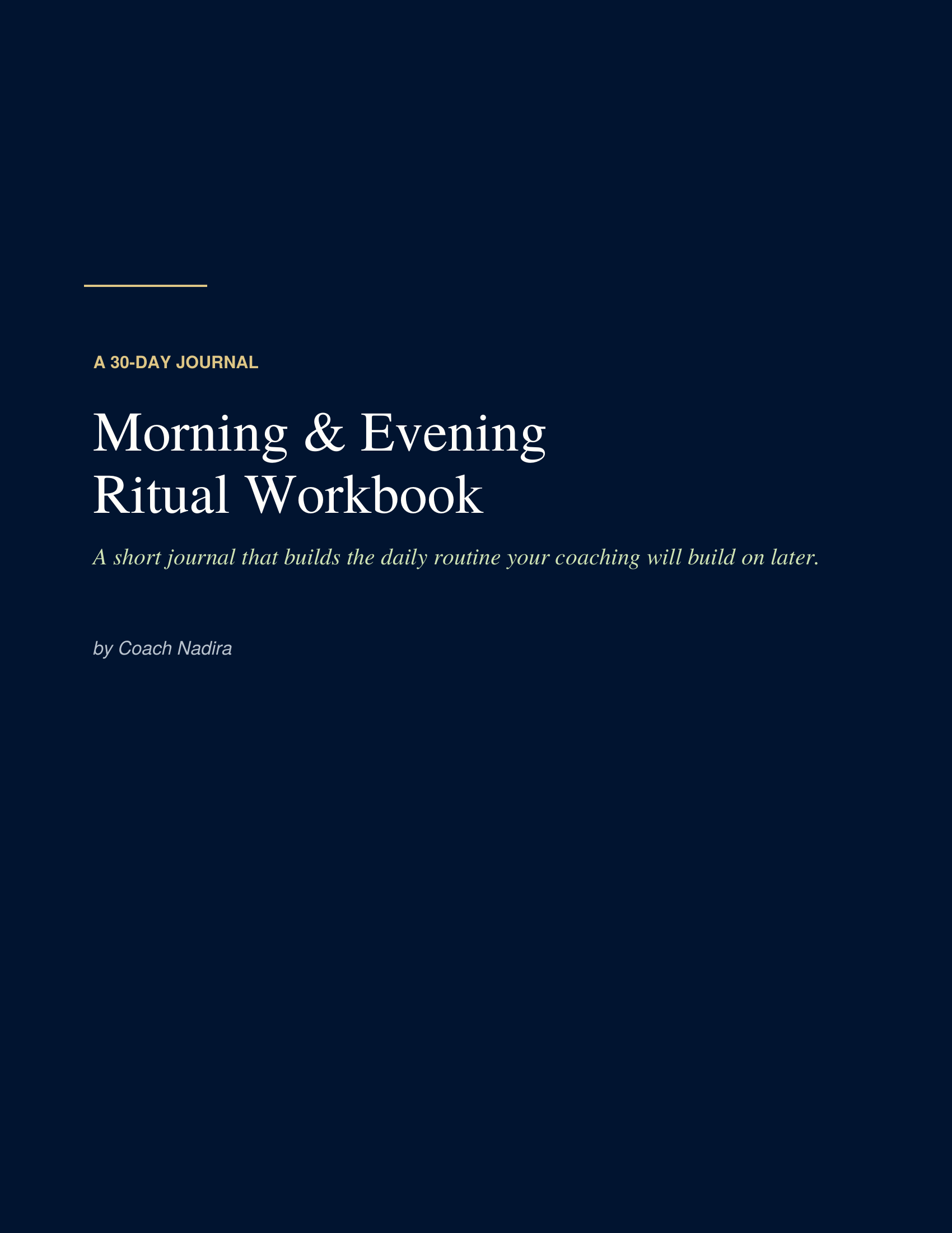 Morning & Evening Ritual Workbook cover